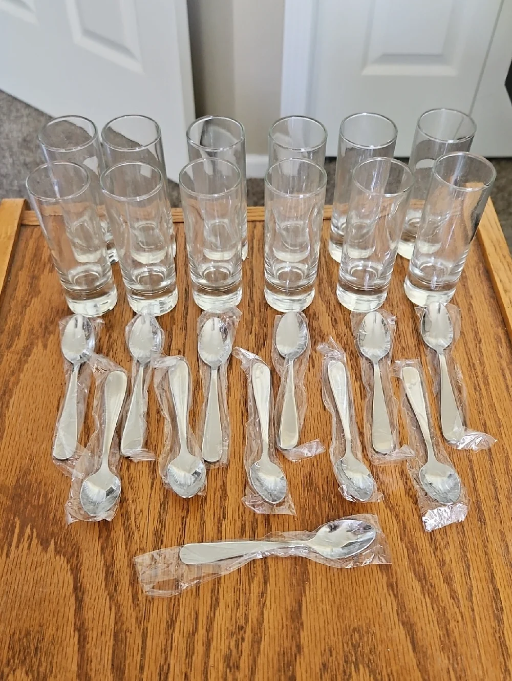 24 Piece -12 Mini Parfait & 12 Spoons Tasting Party Set by Pier 1 Imports NWT